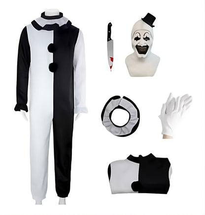 full set art the clown, terrifier, horror, night, mask halloween, costume